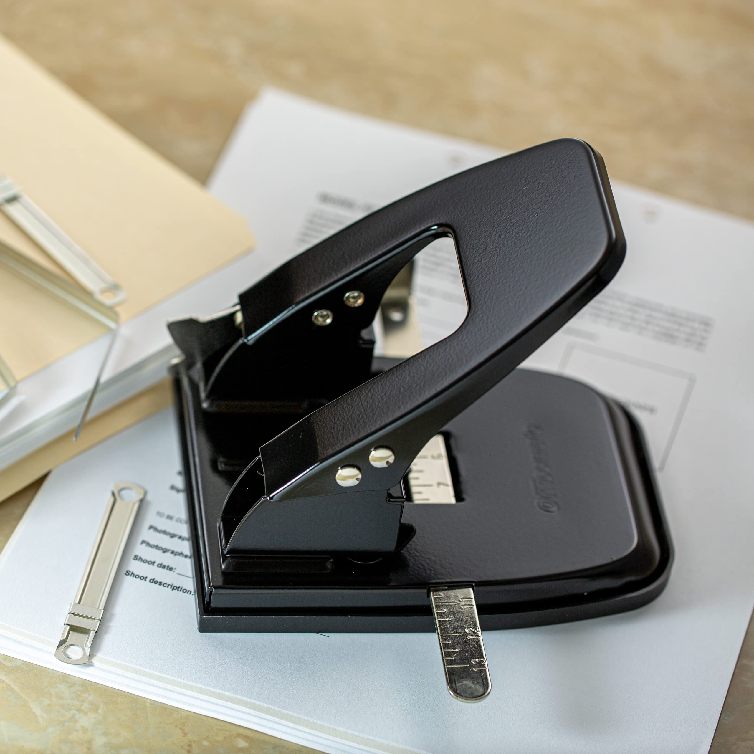 Officemate 2 Hole Punch, 30 Sheet Capacity, Black (90092) - Image 7