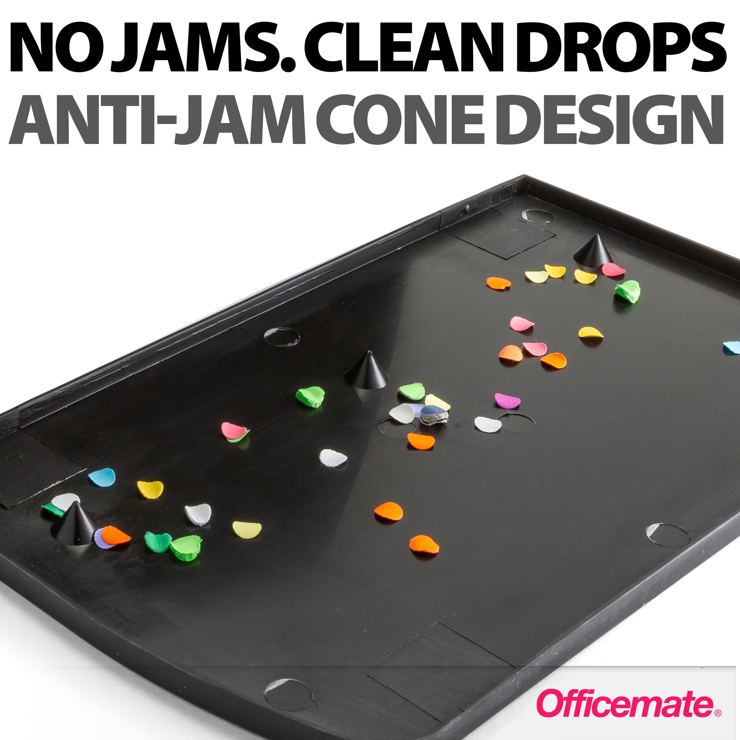 Officemate 3-Hole Punch, Medium Duty, 30-Sheet Capacity, Ergonomic Handles, Adjustable Paper Guide, Durable Metal Base, Black - Image 5