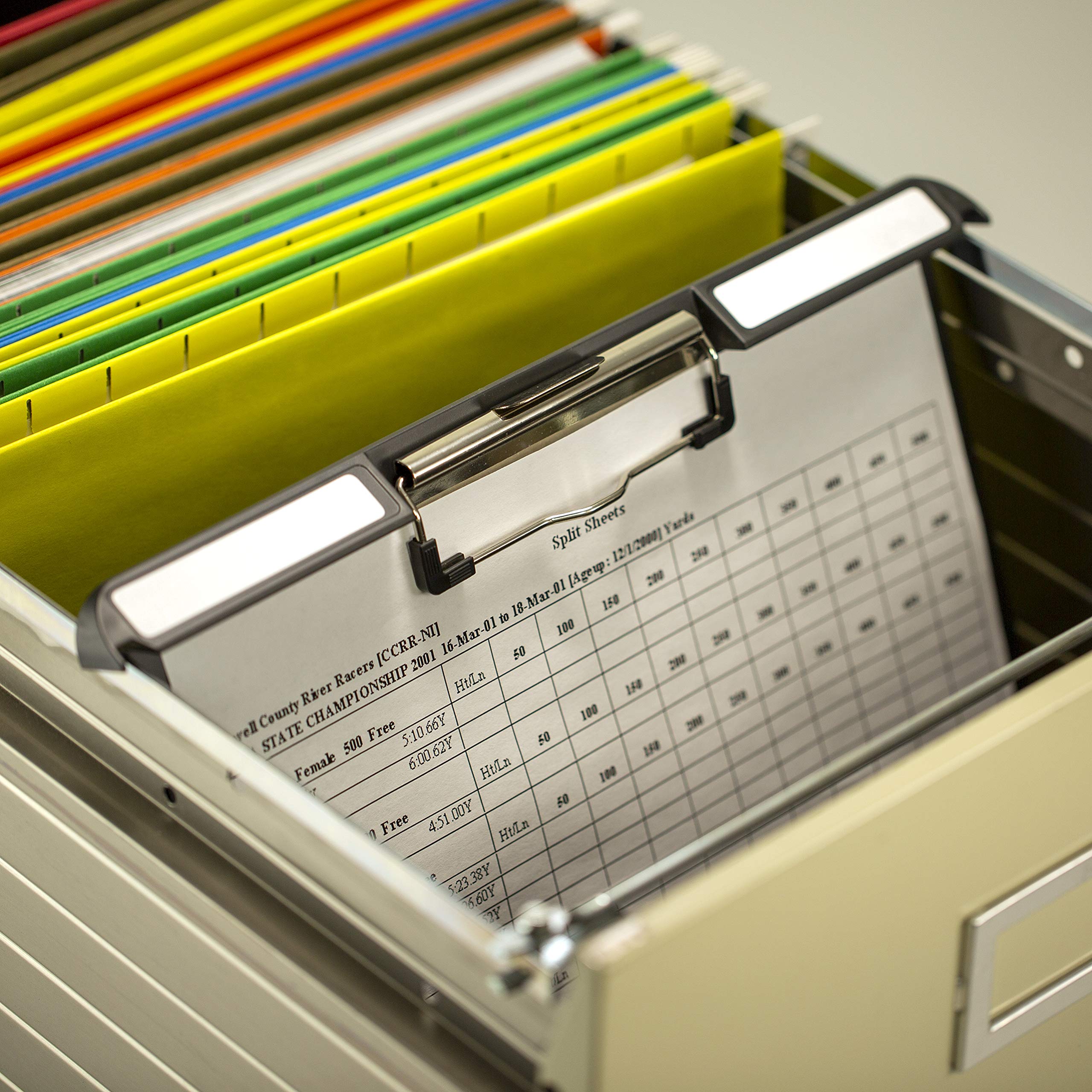 Officemate 83040 Landscape Klip & File, 1" Capacity, Holds 8 1/2 x 11, Plastic, Charcoal (83040) - Image 6