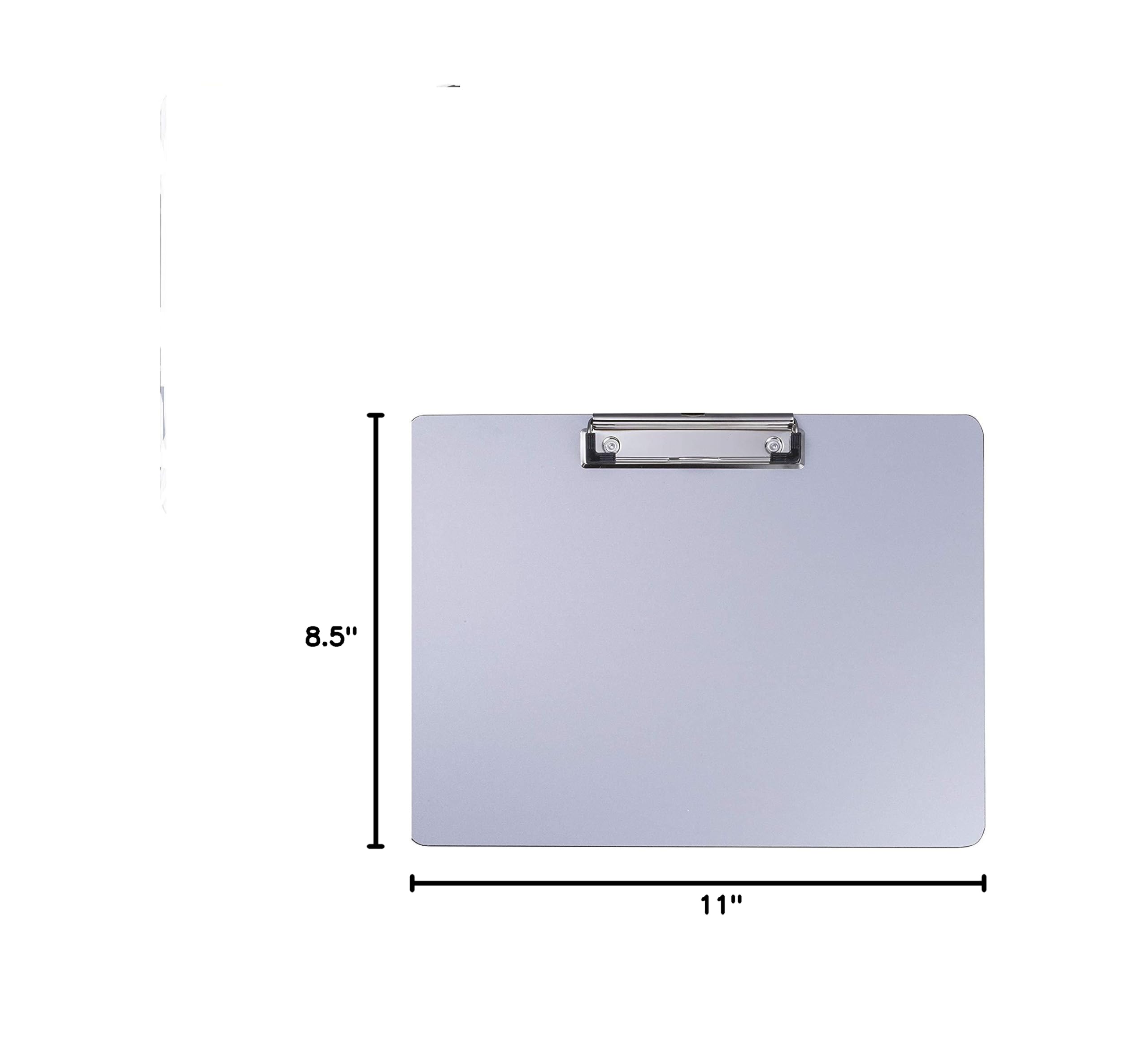 Officemate Aluminum Coated Plastic Clipboard, Landscape Size, 11 x 8.5, Low Profile Clip, Silver (83028) - Image 5