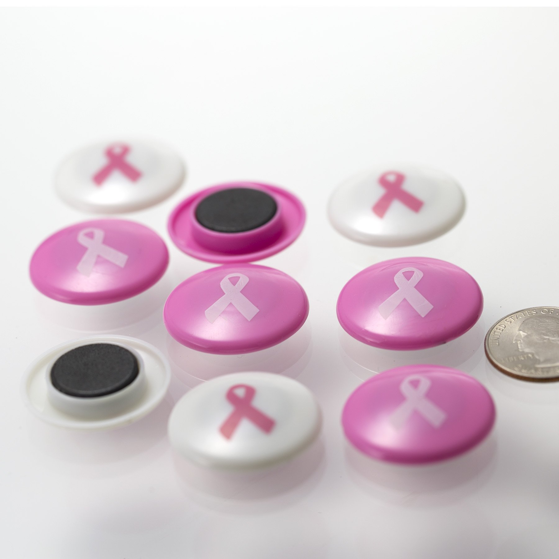 Officemate Breast Cancer Awareness Medium Size Magnets, Pack of 15, Pink/White (08912) - Image 4
