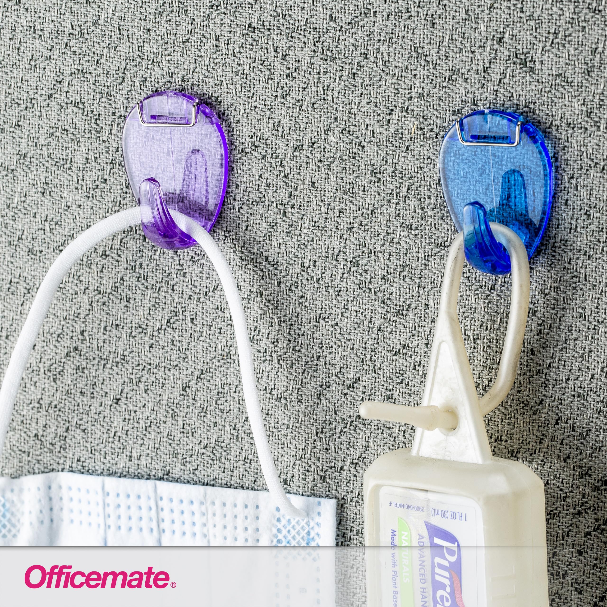 Officemate Cubicle Hooks, Assorted Translucent Colors, Pack of 5 (30181) - Image 5