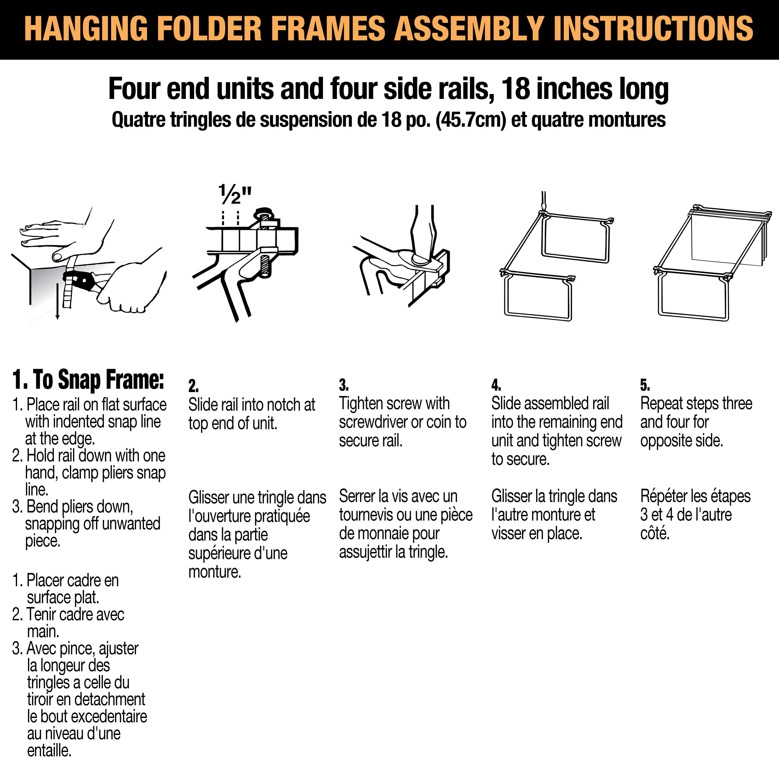 Officemate Hanging File Frame, Letter Size, Adjustable 14 to 18-Inches, 2 Count (Pack of 1),Silver, 91990 - Image 7