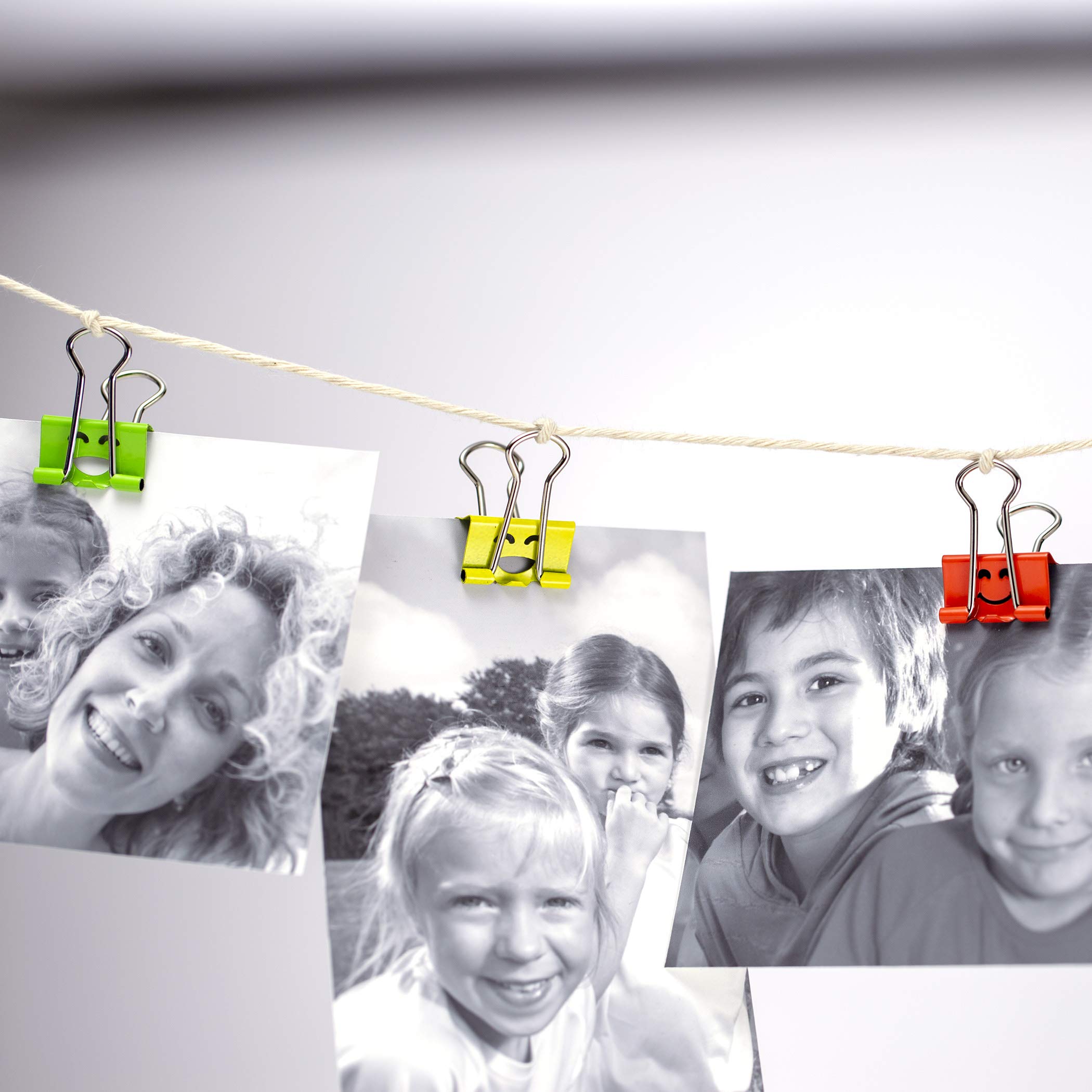 Officemate Happy Smiling Face Binder Clips, Small Size, 42 in Pack, Comes in Assorted Colors (31090) - Image 7