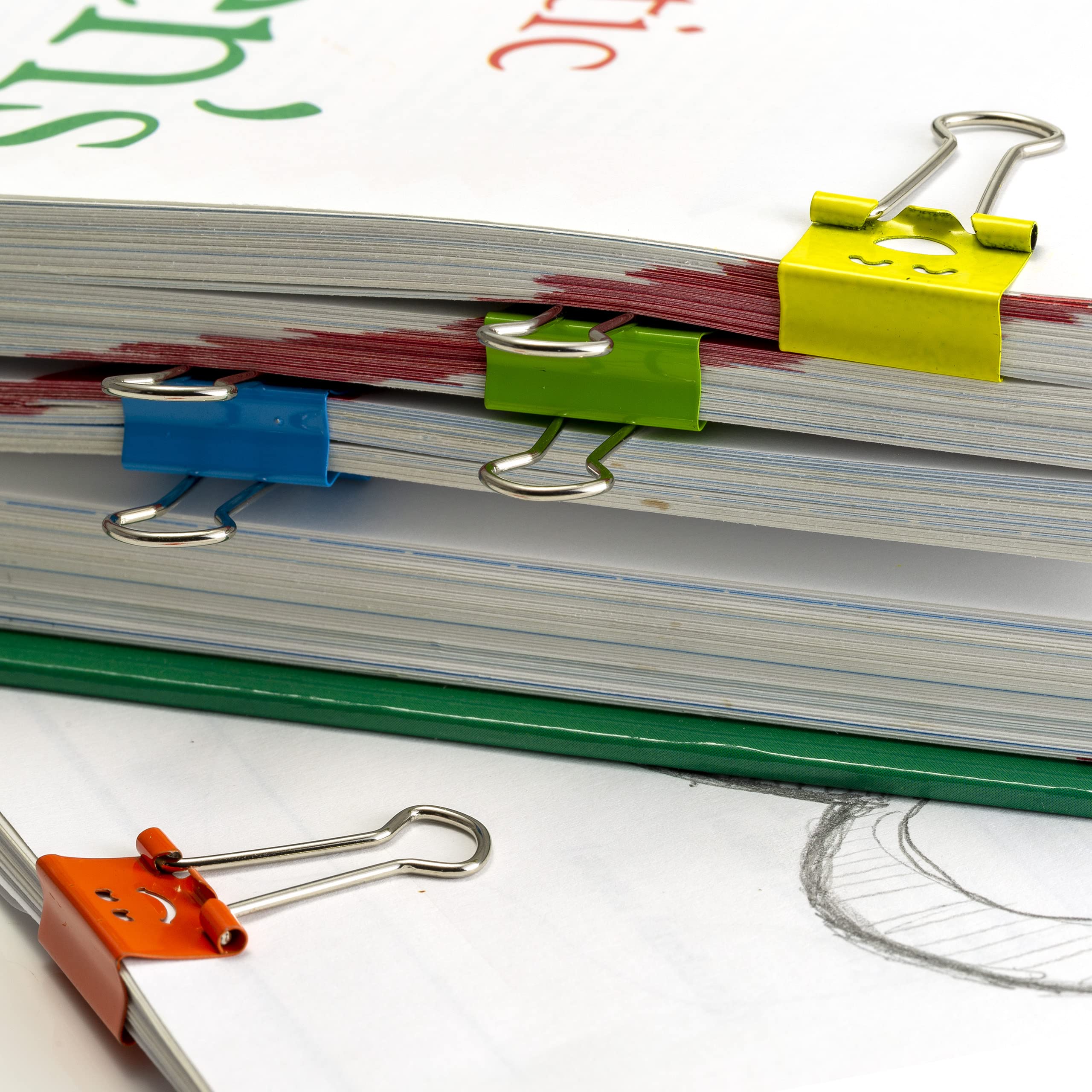 Officemate Happy Smiling Face Binder Clips, Small Size, 42 in Pack, Comes in Assorted Colors (31090) - Image 9