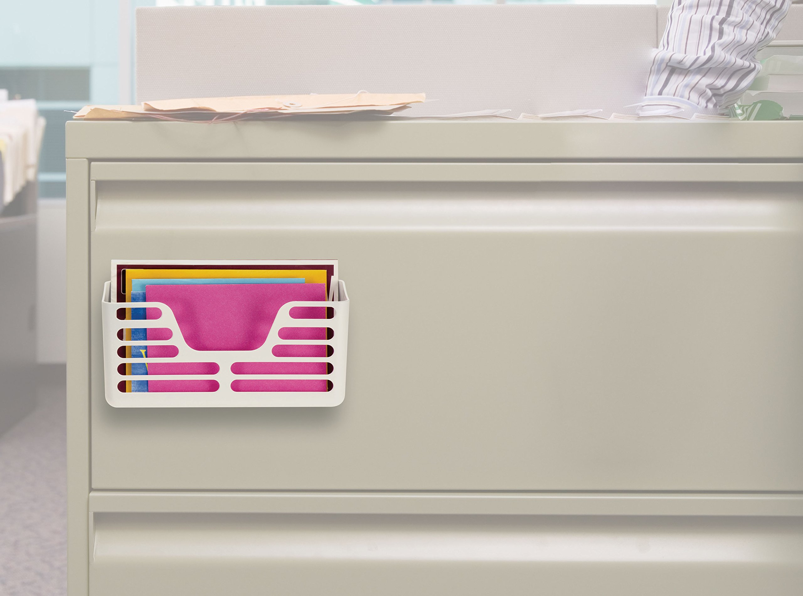 Officemate Magnet Plus Magnetic, Utility Pocket, White (92541) 3 x 10.25 x 5.25 Inches - Image 4