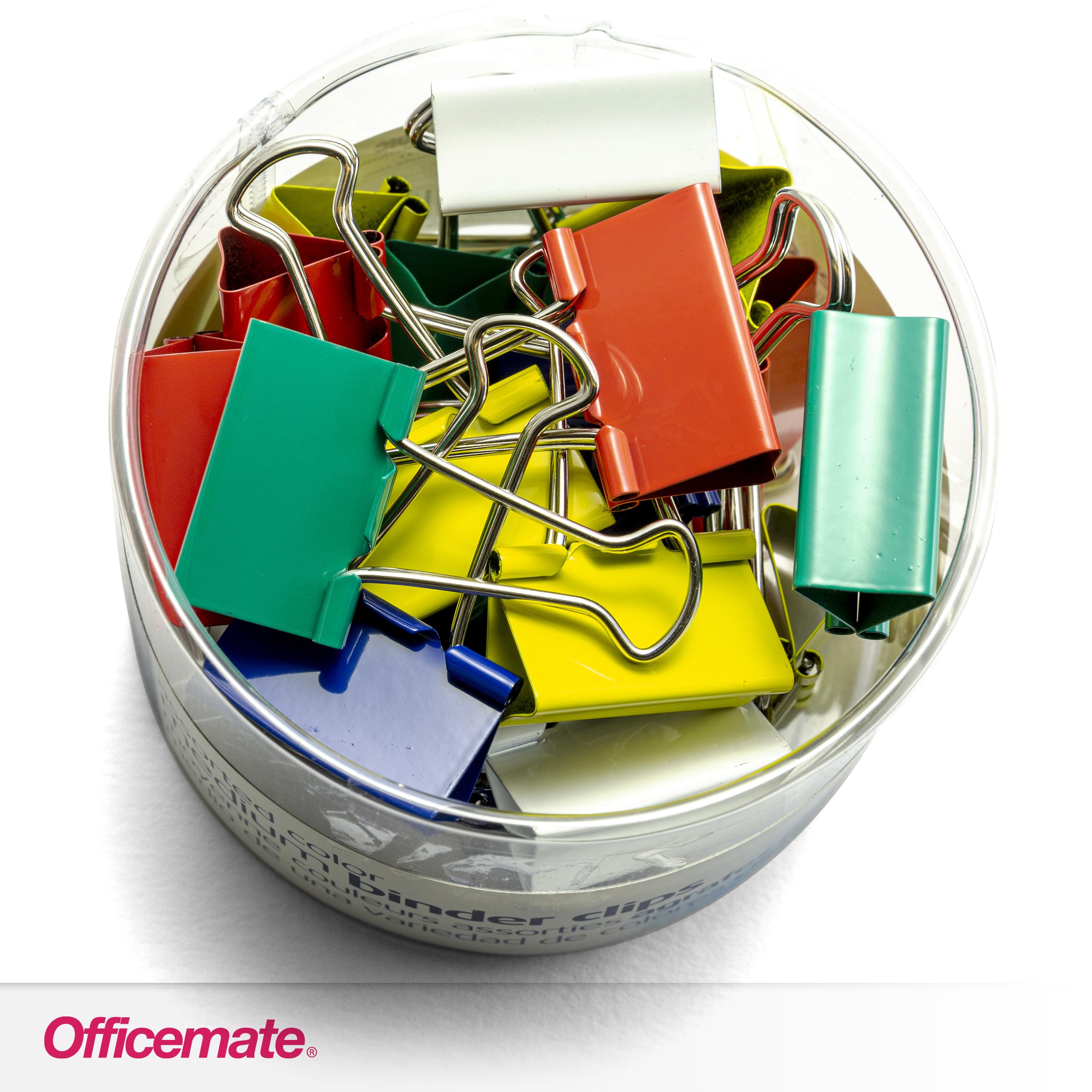 Officemate OIC-31029 Binder Clips, Metal, Assorted Colors, Medium, 24-Pack - Image 3