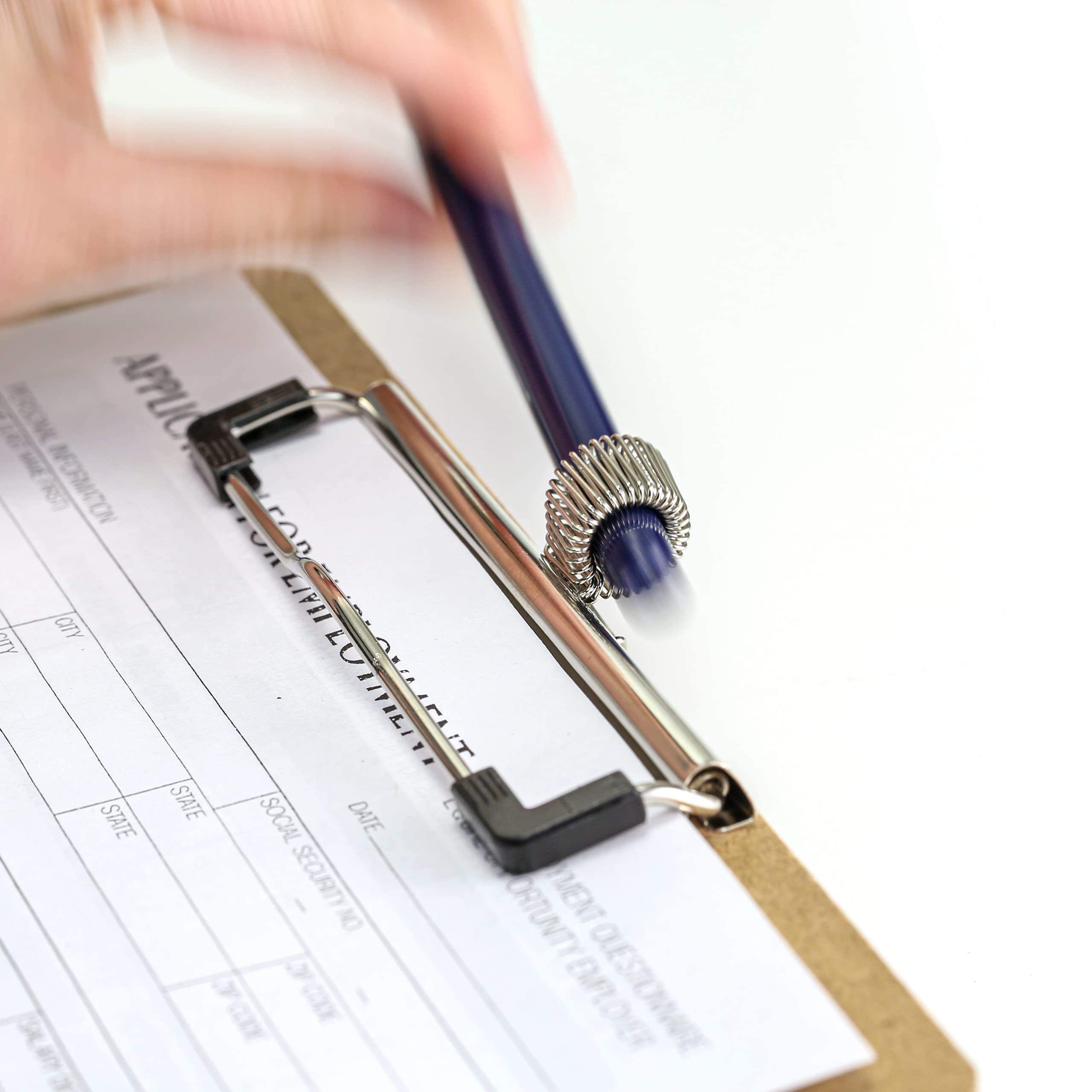 Officemate Plastic Clipboard, Letter Size, Low Profile Clip with Pen Holder, Black (83075) - Image 5