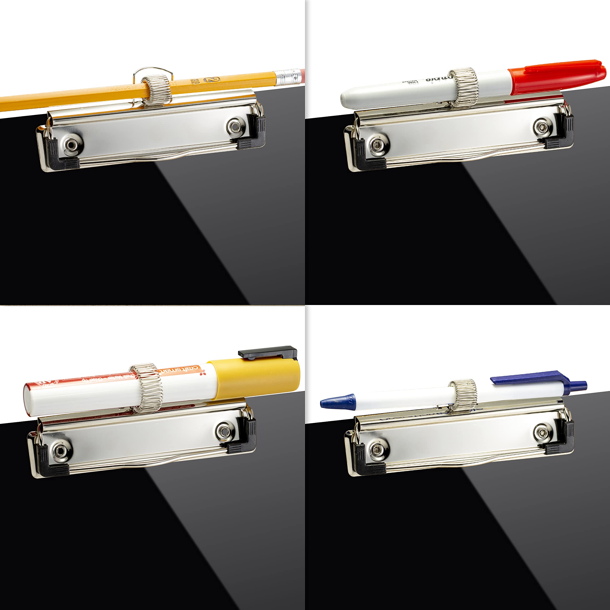 Officemate Plastic Clipboard, Letter Size, Low Profile Clip with Pen Holder, Black (83075) - Image 6