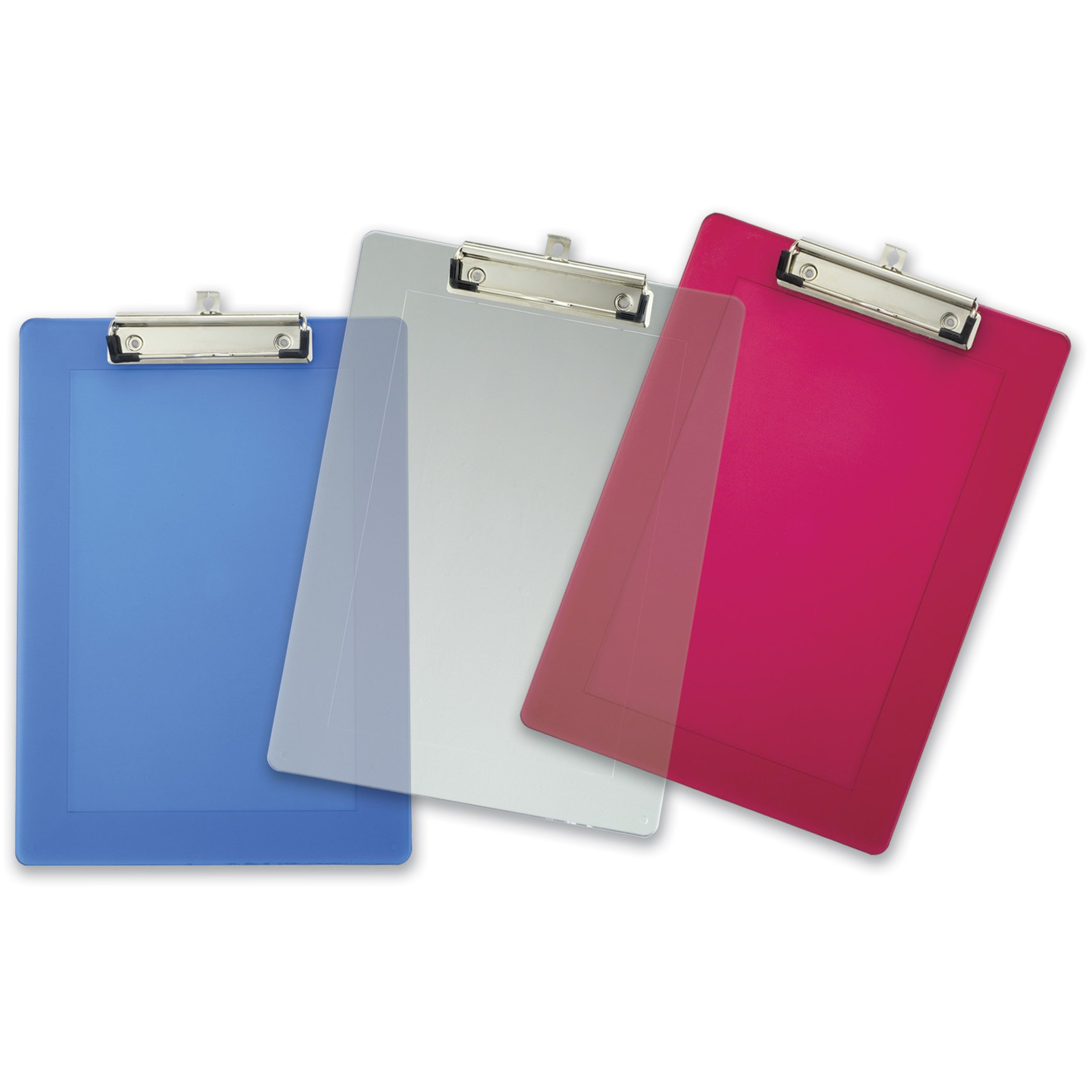 Officemate Plastic Clipboard Letter Size with Low Profile Clip, Assorted Transparent Colors (83007) - Image 4