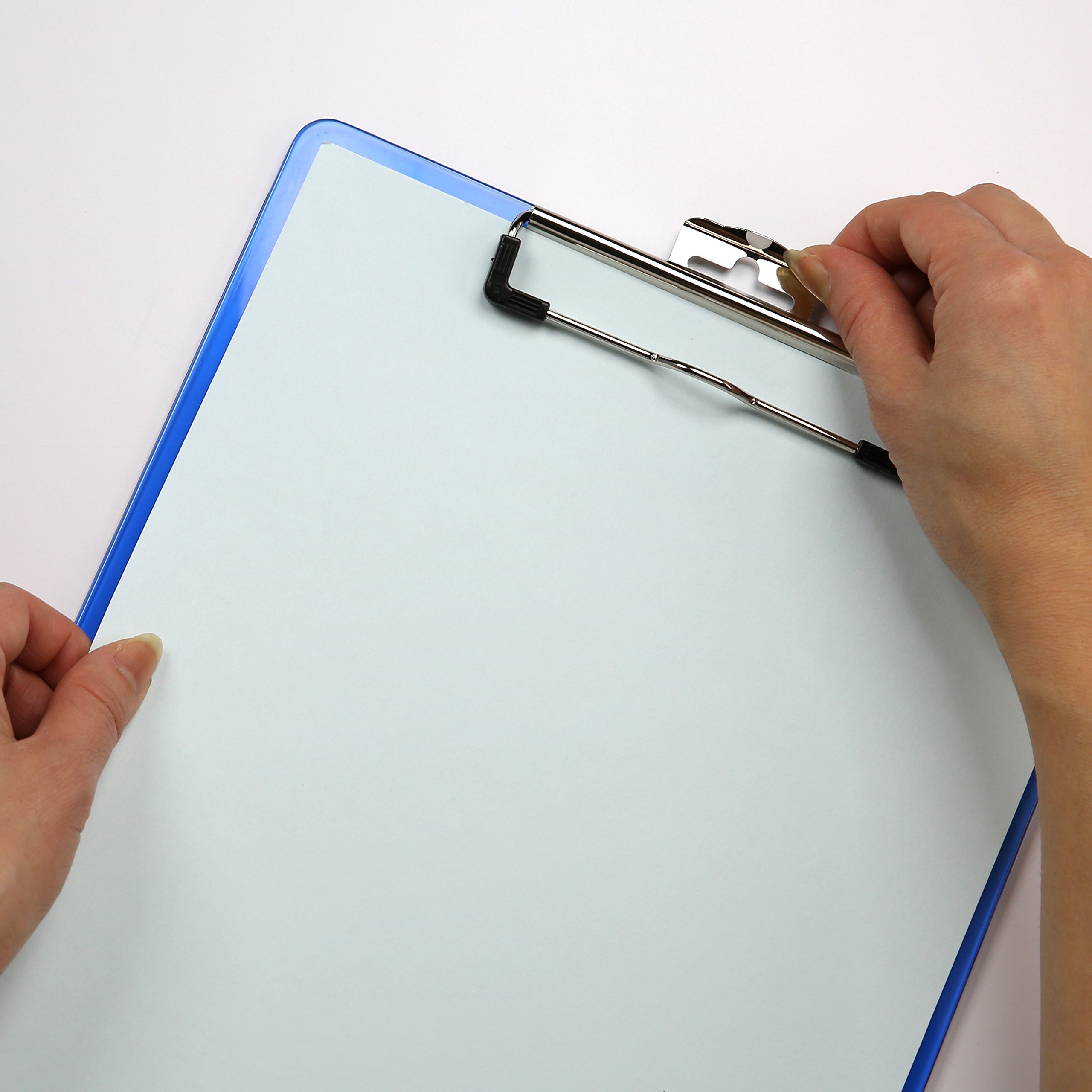 Officemate Plastic Clipboard Letter Size with Low Profile Clip, Assorted Transparent Colors (83007) - Image 7