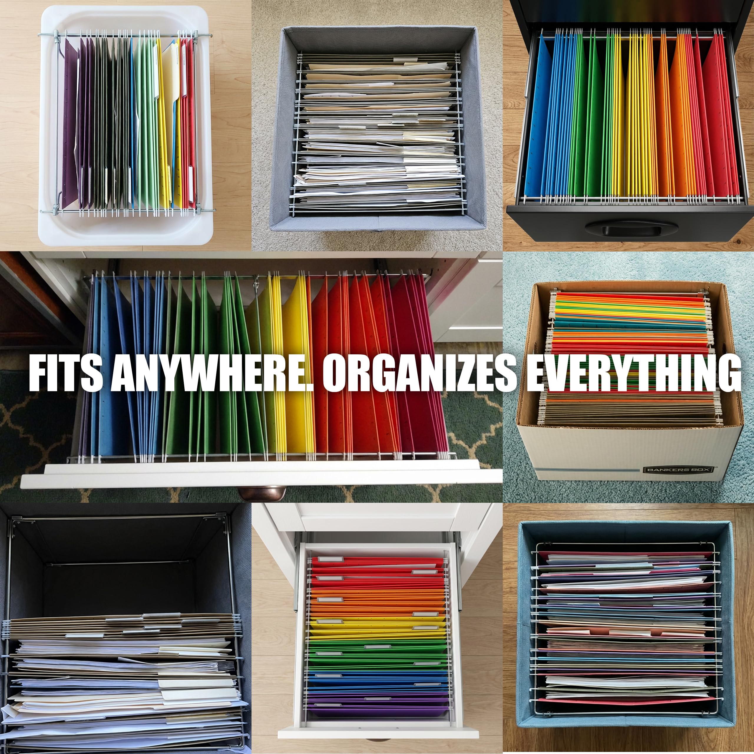 Officemate Plastic Hanging File Frames, Letter and Legal Size, Rails 24 to 27, 2 Sets (91963), Black - Image 3