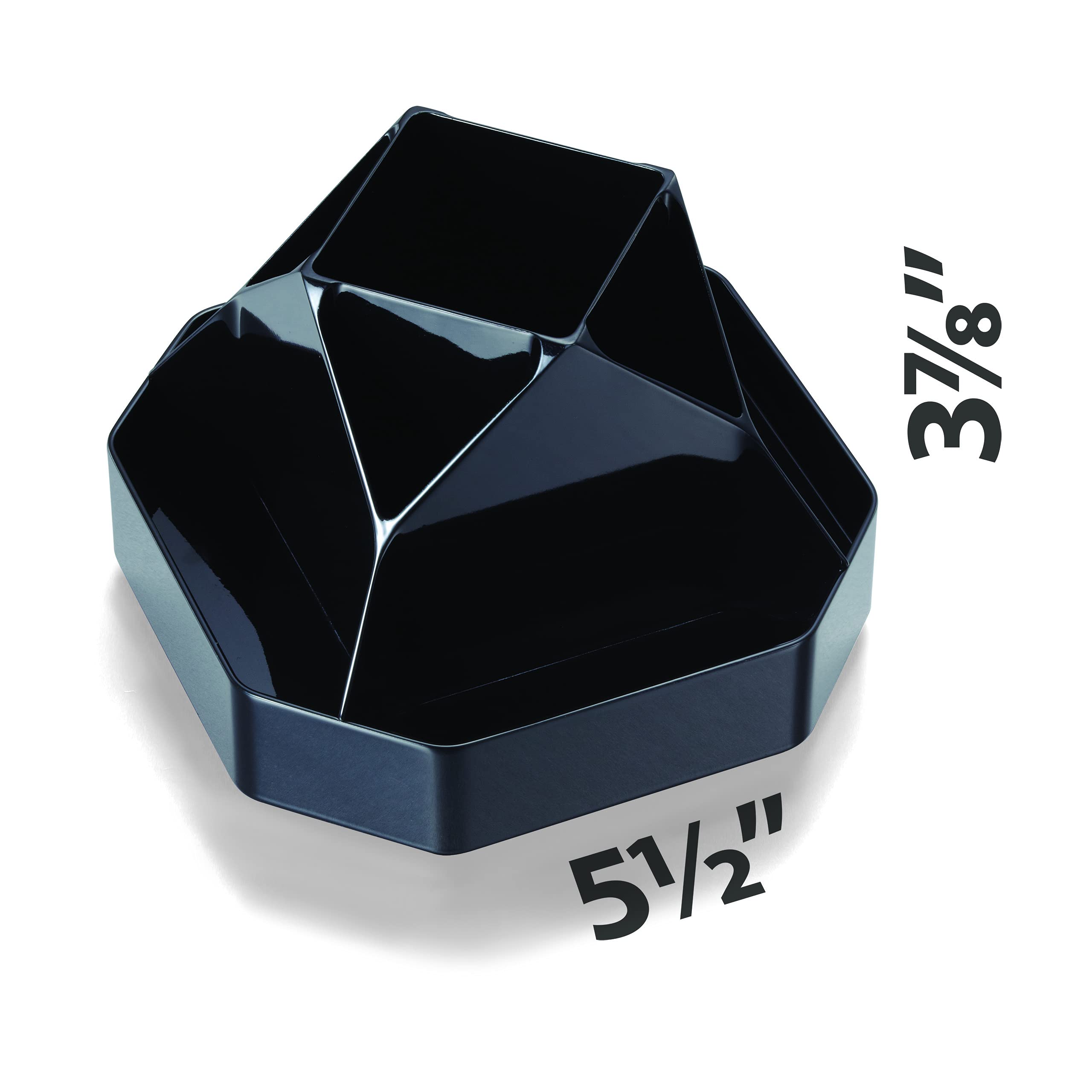 Officemate Recycled Compact Rotary Organizer, 9 Compartments, 5.5 W x 5.5 D x 3.875 H, Black (23152) - Image 4