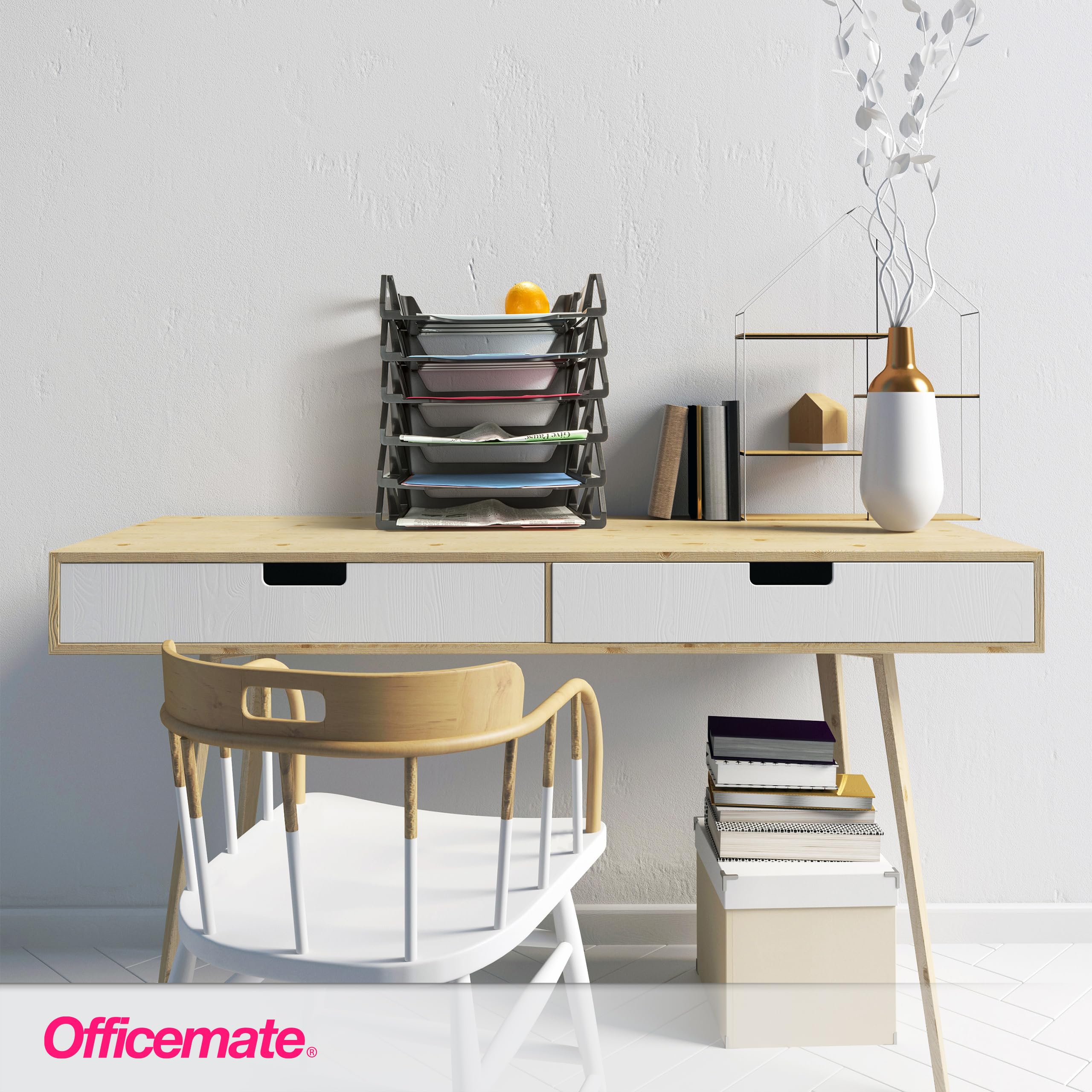 Officemate Recycled Desk Tray, Side Load, 15 1/8 x 8 7/8 x 15, Letter/A4, 6/PK (26212) - Image 6