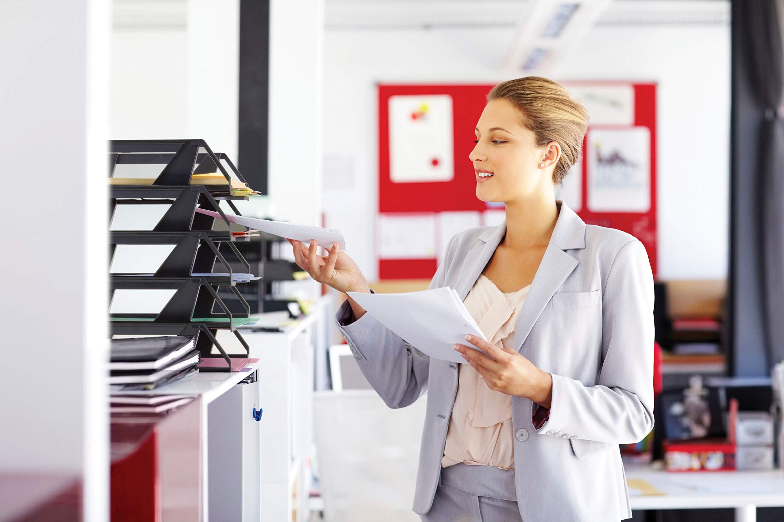 Officemate Recycled Desk Tray, Side Load, 15 1/8 x 8 7/8 x 15, Letter/A4, 6/PK (26212) - Image 8