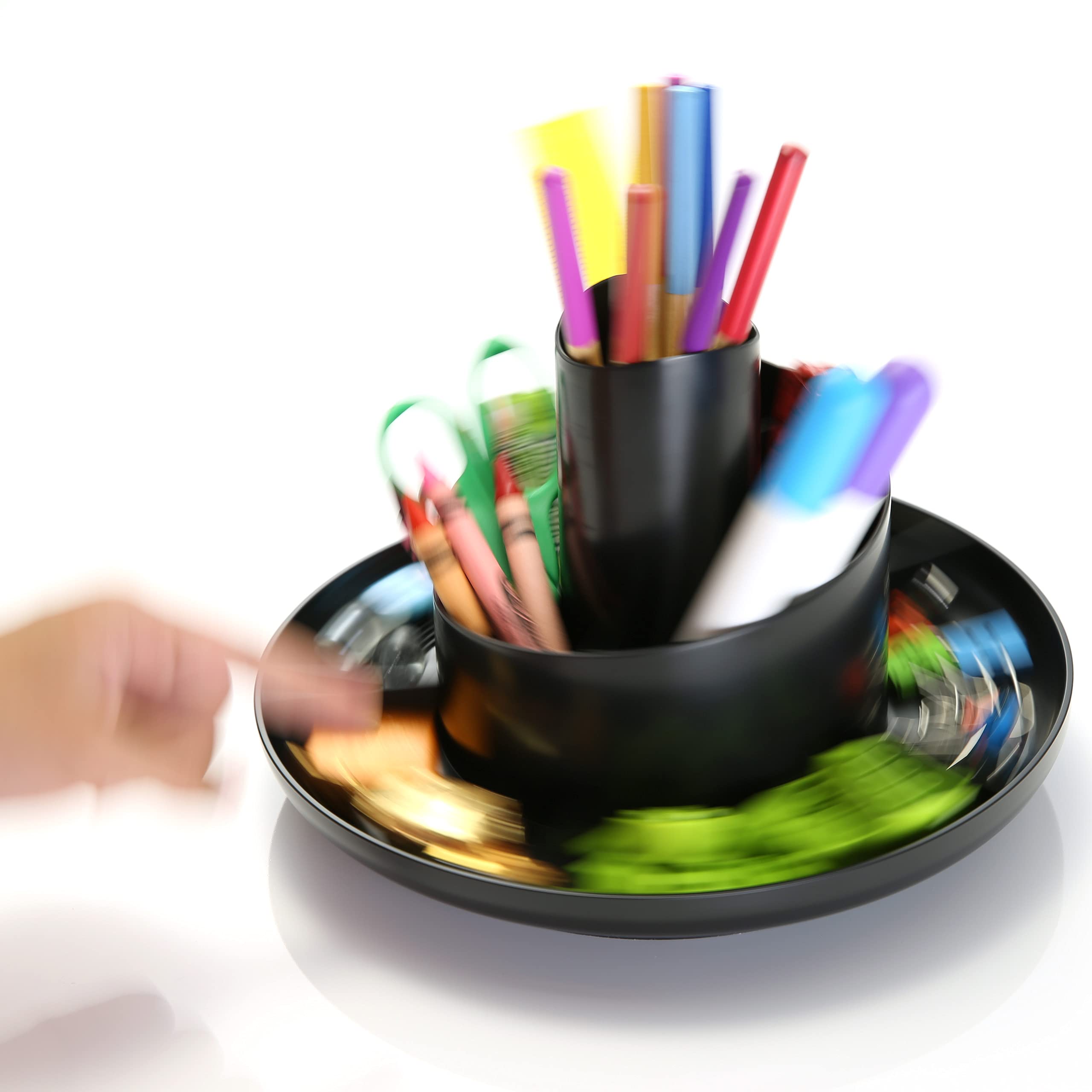 Officemate Rotary Organizer, Recycled, Black (26250) - Image 4