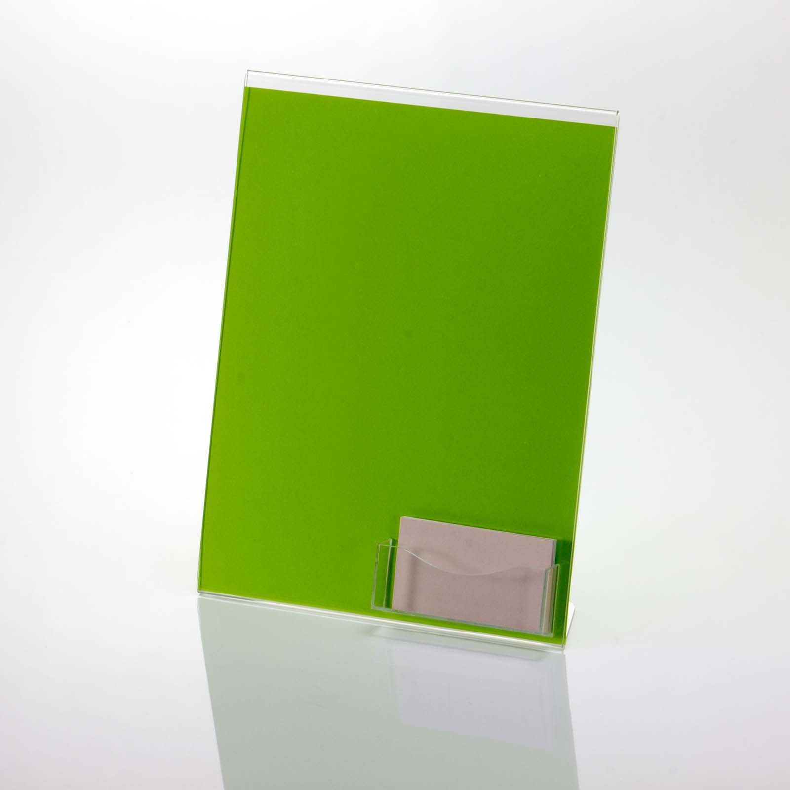 Officemate Slanted Vertical Sign Holder with Business Card Pocket, 8.5 x 11 Inches, Clear, 1 Holder (23008) - Image 3