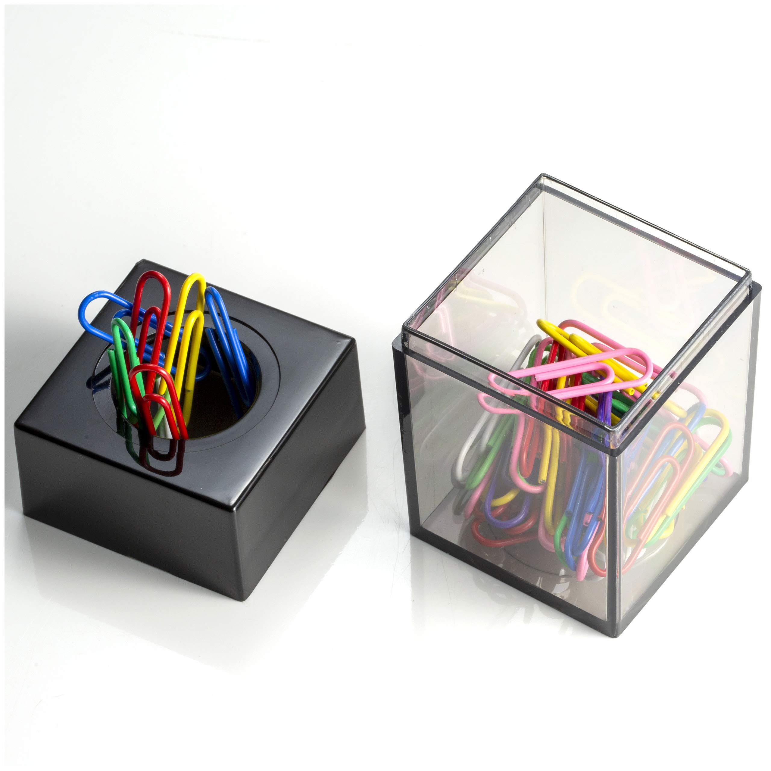 Officemate Small Clip Dispenser with Magnetic Top, Clear/Black (93687) - Image 7