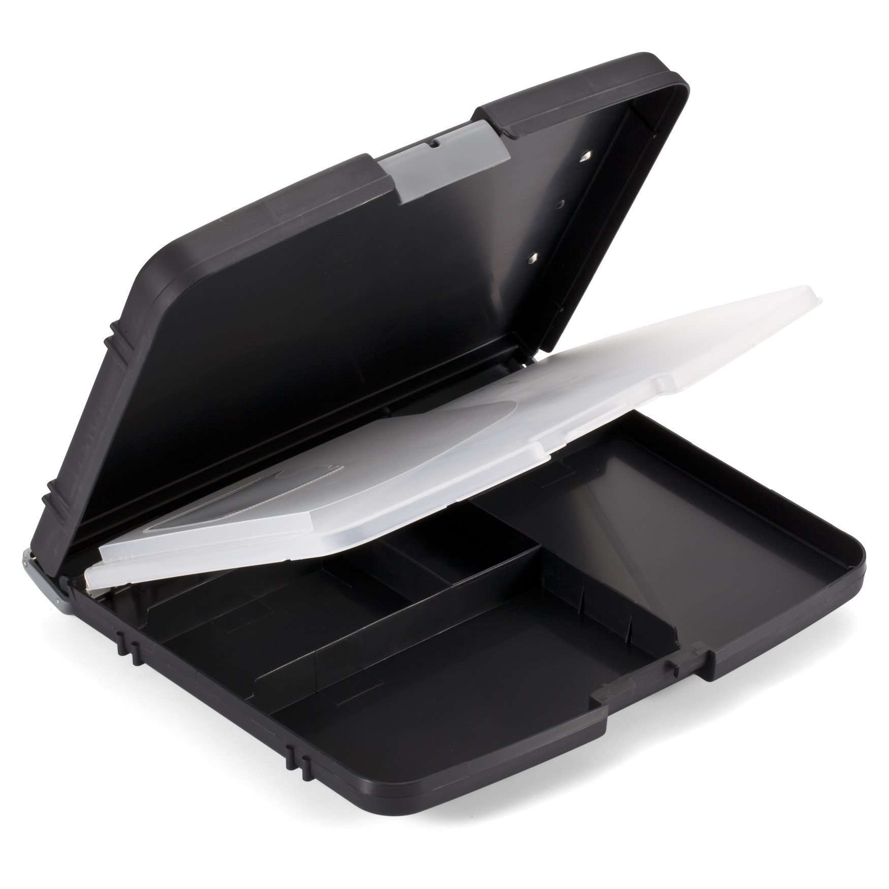 Officemate Triple File Clipboard Storage Box, Recycled, Black (83610) - Image 3