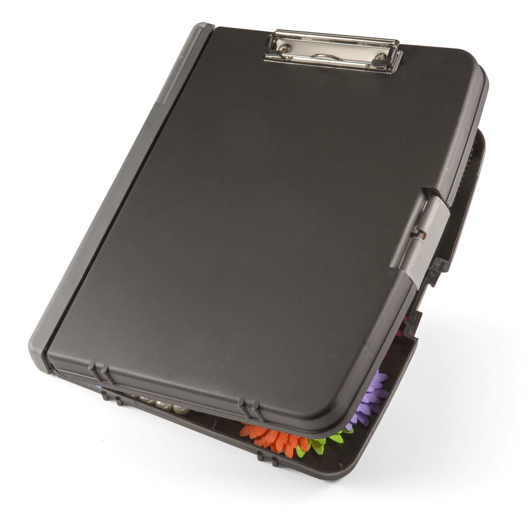 Officemate Triple File Clipboard Storage Box, Recycled, Black (83610) - Image 4