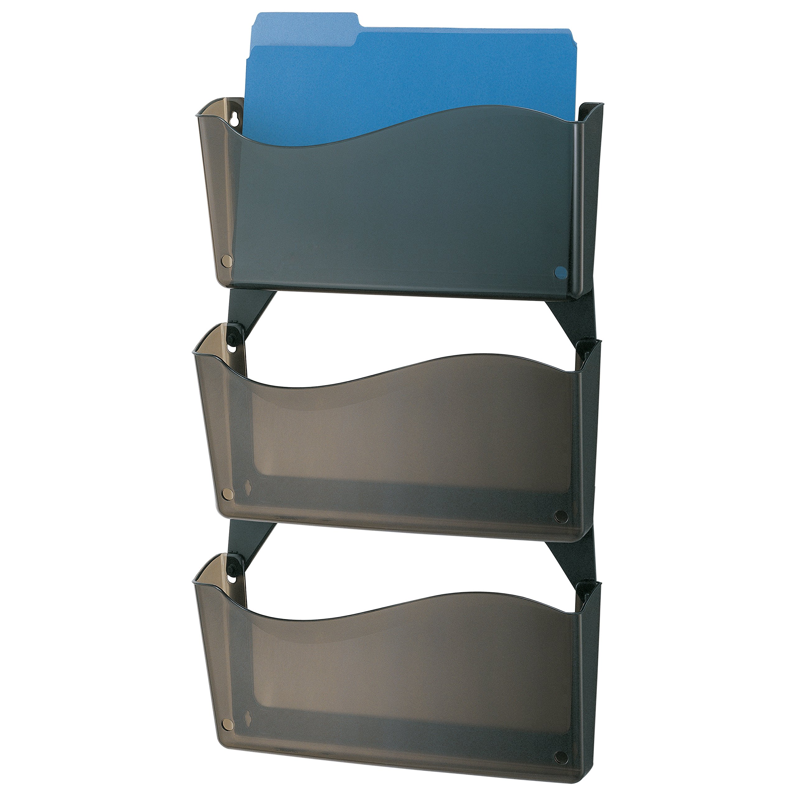 Officemate Unbreakable Wall Files, Letter/A4 Size with Hanger Set, Smoke, 3 Pack, (21611) - Image 3