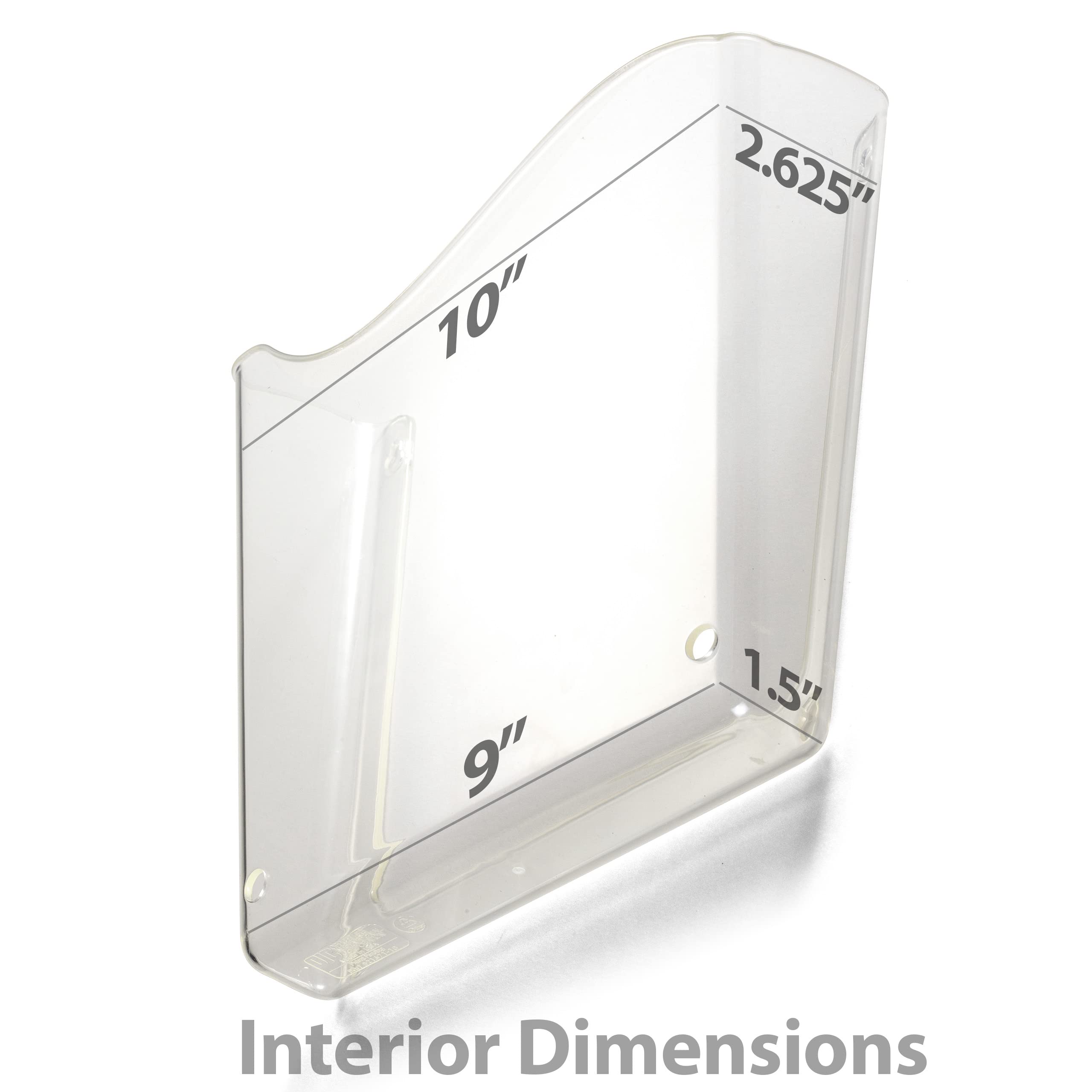 Officemate Vertical Wall File, Letter Size, Durable Unbreakable Plastic Organizer, Mountable Wall or Partition File Holder, Clear (21674) - Image 3