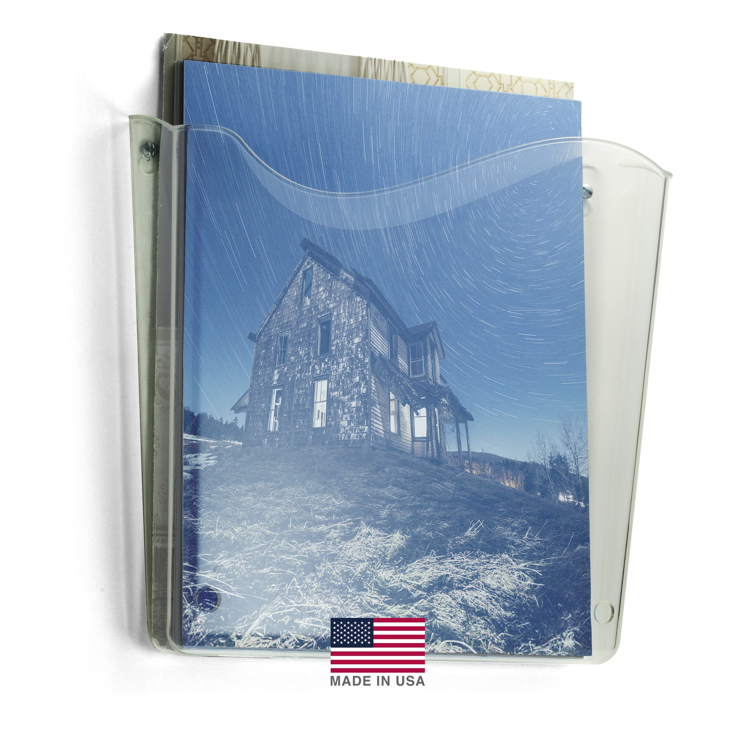 Officemate Vertical Wall File, Letter Size, Durable Unbreakable Plastic Organizer, Mountable Wall or Partition File Holder, Clear (21674) - Image 4