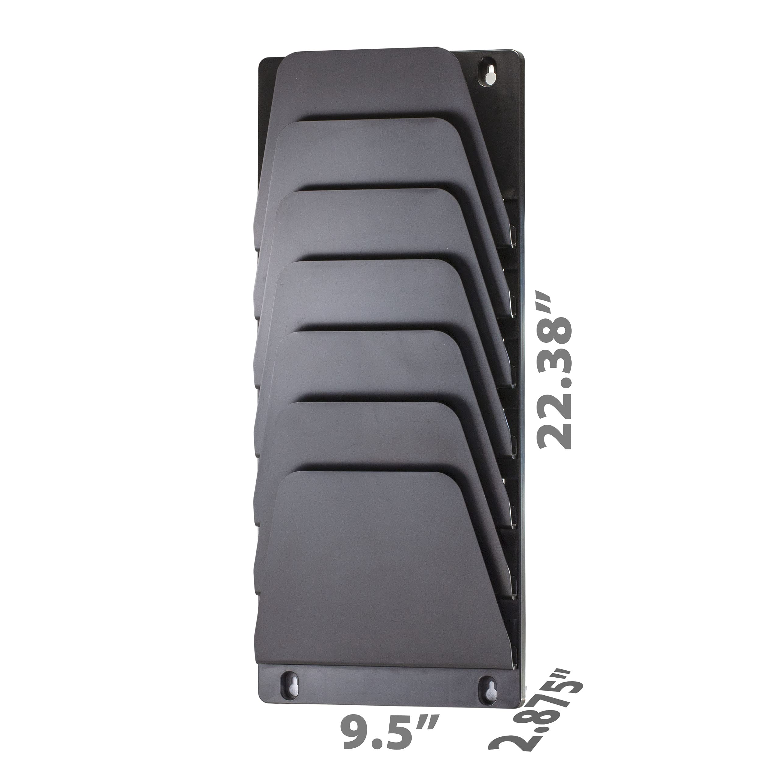 Officemate Wall File Holder, Letter/Legal, 7 Pockets, Black (21505) - Image 3