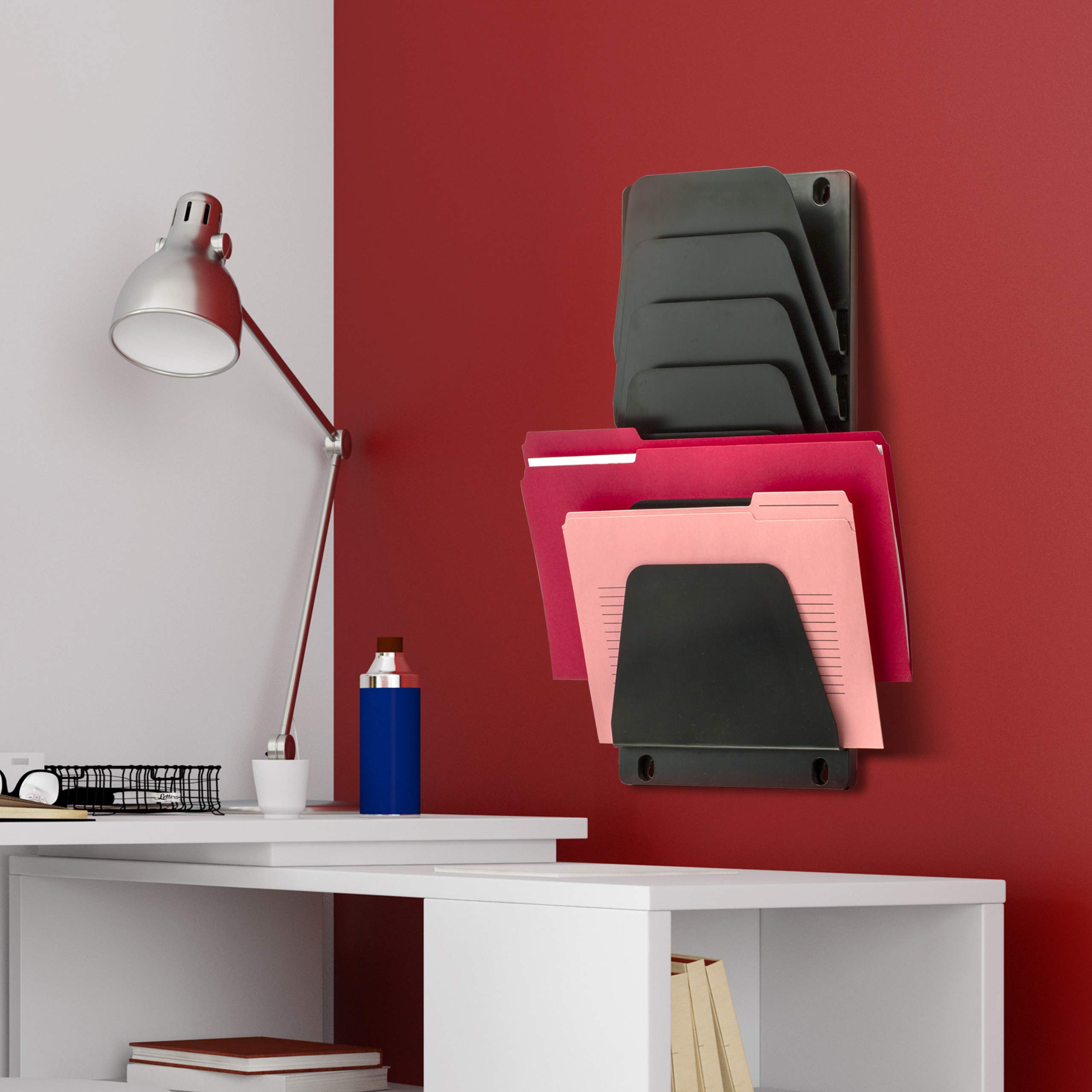 Officemate Wall File Holder, Letter/Legal, 7 Pockets, Black (21505) - Image 7